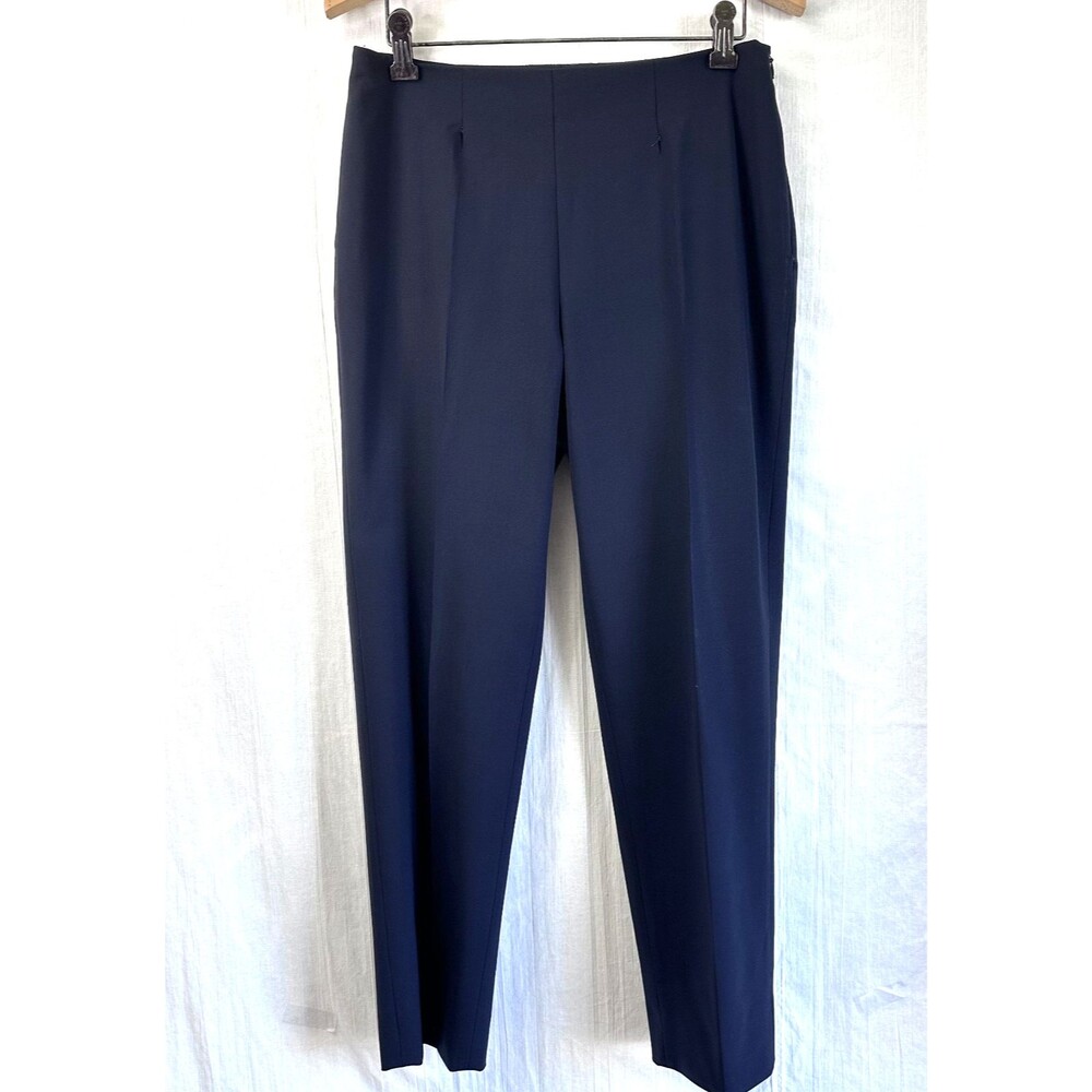 Piazza Sempione Womens Audrey Navy Blue Wool Blend Stretch Cropped Pants Sz 6/42
